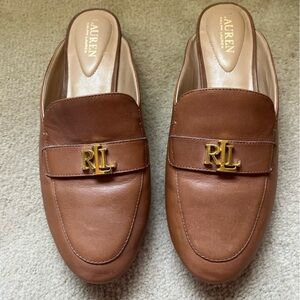 Lauren Ralph Lauren Ali Napa tan leather mule